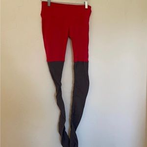 Alo yoga goddess leggings red and grey